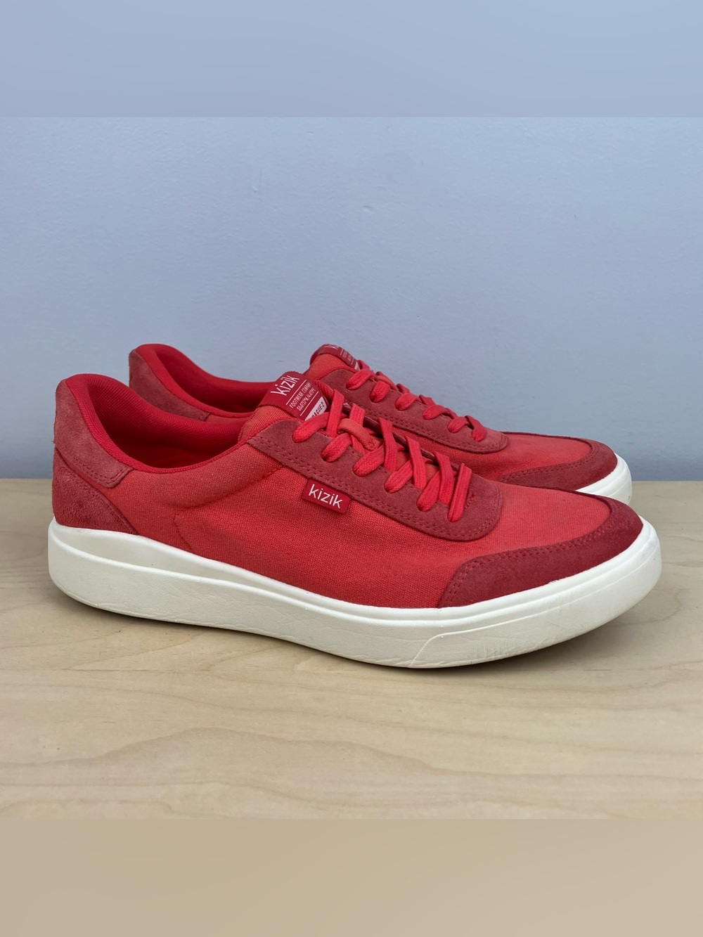 Kizik Women’s Size 9.5 Prague 2 Red Low Top Casual Shoes Canvas Suede